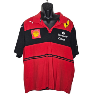 Scuderia Ferrari Racing Short Sleeve Polo Men's Size XXL